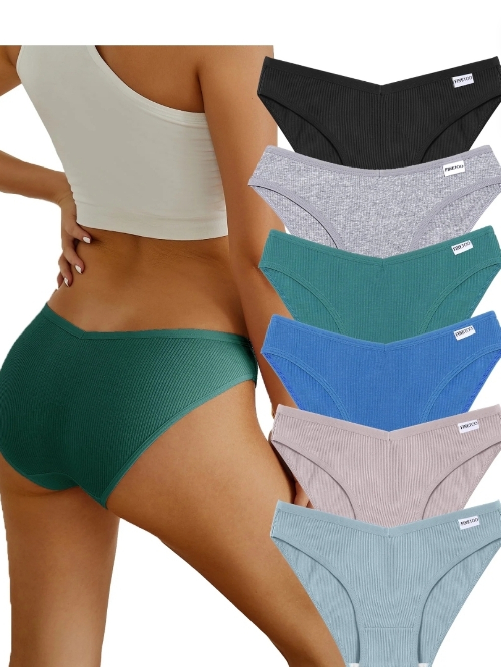 Everyday Ribbed Cotton Briefs  Multi-Pack